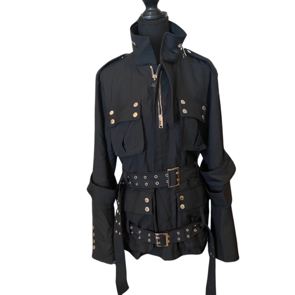 Rare Italian VI VII VII Steam Punk Black Wool Jacket w/ Real Copper Lining